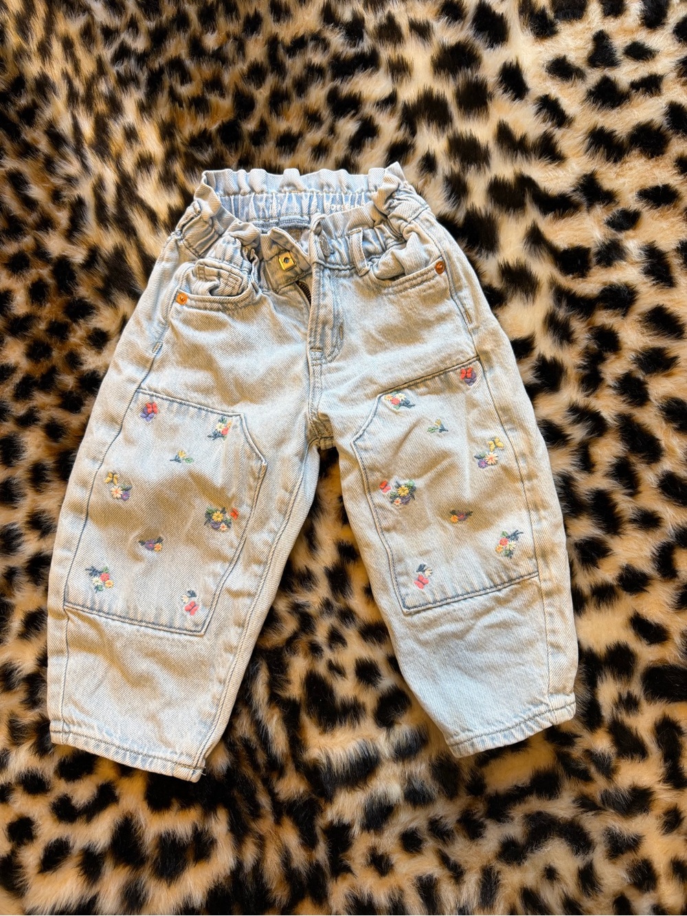 GAP Light Blue Denim Kids Jeans with Floral Embroidery
